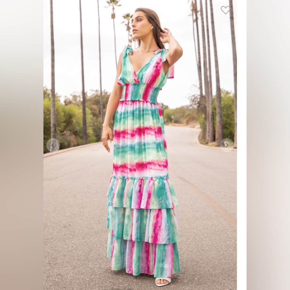 Colorful Tie-Dye Maxi Dress - Picture 3 of 8